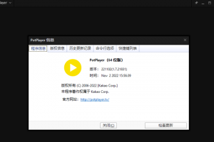 免费播放器 PotPlayer v221102 官方稳定中文版